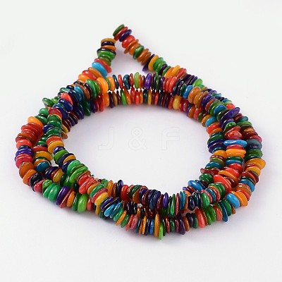 Colorful Natural Shell Chips Beads Strands Fit Necklace Making X-S23YD011-1