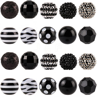 20Pcs 10 Styles Acrylic & Resin Beads Sets DIY-PA0001-02A-1