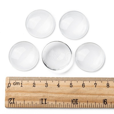 Transparent Glass Cabochons X-GGLA-R026-25mm-1