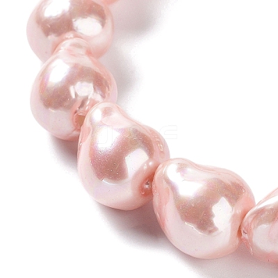 Electroplated Glass Imitation Pearl Beads Strands BSHE-G035-01B-03-1-1