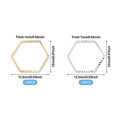 24Pcs 2 Colors Brass Linking Rings KK-TA0003-08-1