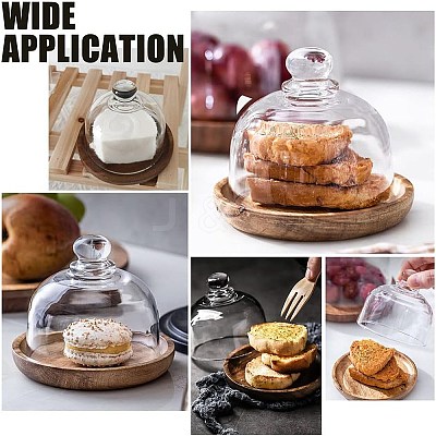 Clear Glass Dessert/Cake Cloche Dome Display Cases ODIS-WH0029-30-1