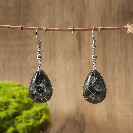 Resin & Alloy Dangle Earrings WGE62B3-03-1