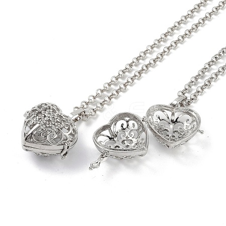 Brass with Rhinestone Pendant Necklaces NJEW-G089-02A-P-1