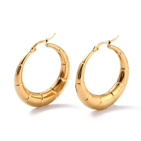 Ion Plating(IP) 304 Stainless Steel Hoop Earrings EJEW-O096-46G-1