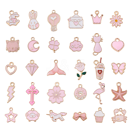 30Pcs 30 Style Alloy Enamel Pendants & Charms ENAM-CJ0001-116-1