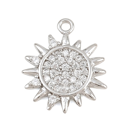 Brass Micro Pave Clear Cubic Zirconia Charms CU-CBA0565-06P-1
