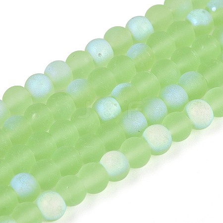 Frosted Transparent Glass Beads Strands GLAA-T032-T4mm-MBB17-1