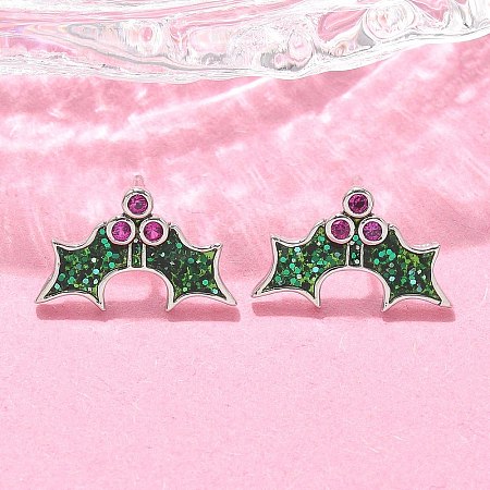 Brass Micro Pave Cubic Zirconia Stud Earrings EJEW-Q015-08P-1
