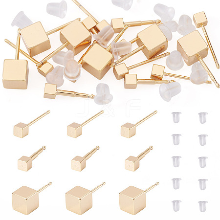 Brass Stud Earrings for Women EJEW-TA0001-67-1