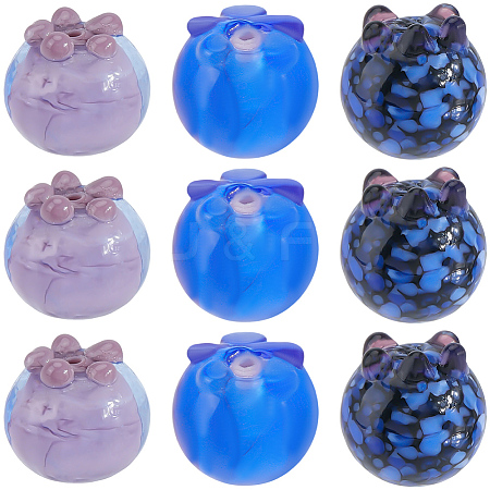 15Pcs 3 Colors Handmade Lampwork Beads LAMP-SC0001-80-1