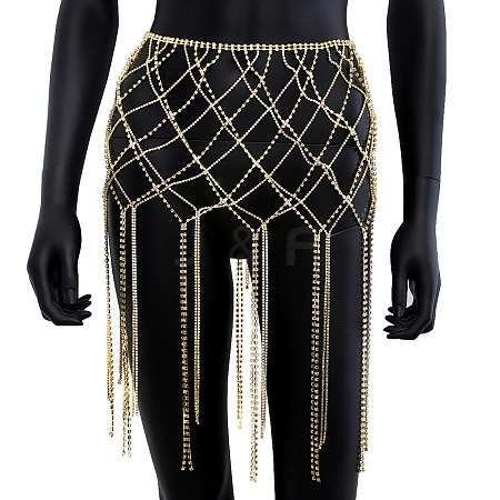 1Pc Alloy Full Crystal Rhinestone Sexy Mesh Tassel Skirt Body Chains for Night Club WG51AE7-02-1