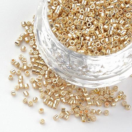 Electroplate Cylinder Seed Beads SEED-R041-07-1