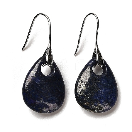 Natural Lapis Lazuli Teardrop Dangle Earrings EJEW-I315-02P-02-1