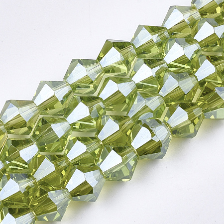 Electroplate Glass Beads Strands EGLA-Q118-6mm-A12-1