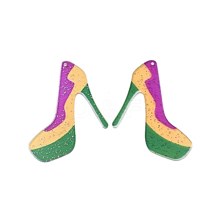 High-Heeled Shoes Shape Acrylic Pendants MACR-E002-01-1