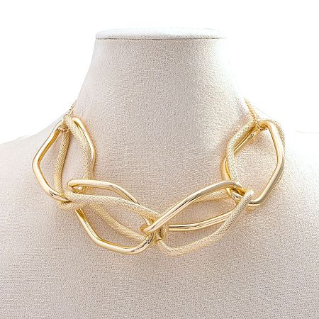 Alloy Exaggerated Oval Link Chain Choker Necklaces for Women FS-WGFD8E5-01-1