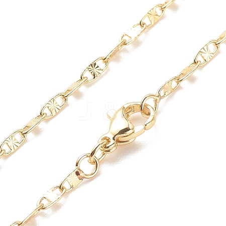 Brass Oval Link Chains Necklace for Women X-NJEW-P265-09G-1