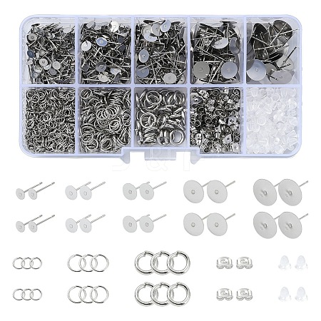DIY 304 Stainless Steel Stud Earring Making Kits DIY-YW0010-50-1
