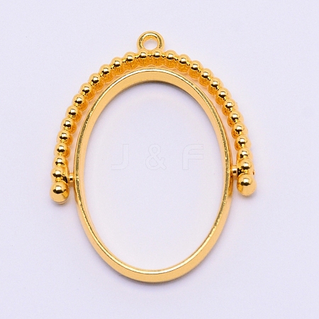Alloy Open Back Bezel Pendants PALLOY-WH0071-61G-RS-1
