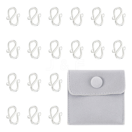 20Pcs Brass S-Hook Clasps KK-TA0008-74-1