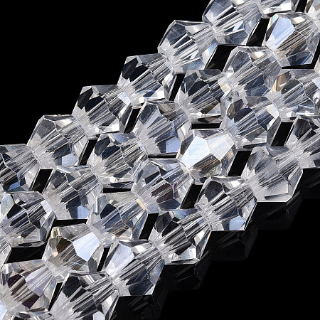 Transparent Electroplate Glass Beads Strands EGLA-TACDZ0005-6mm-03B-1