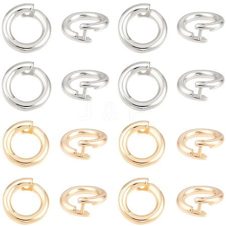 20Pcs 2 Colors Brass Locking Jump Rings KK-BBC0023-07B-1