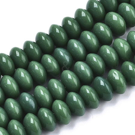 Opaque Solid Color Glass Beads Strands X-GLAA-R217-02-A04-1