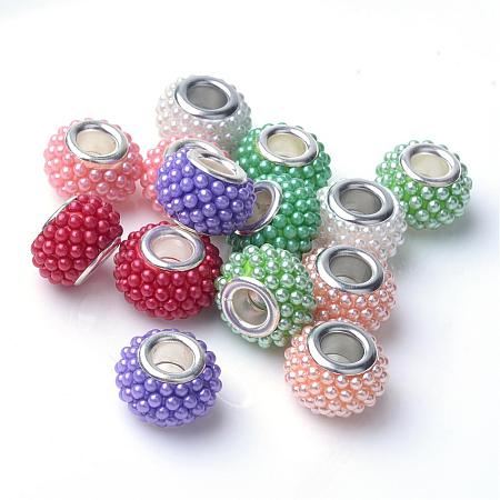 ABS Plastic Imitation Pearl European Beads OPDL-S087-M-1