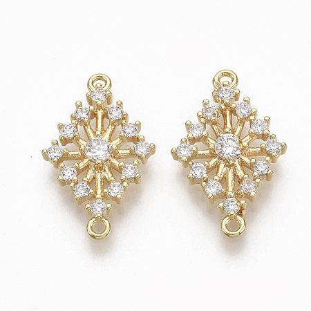 Brass Micro Pave Clear Cubic Zirconia Links X-ZIRC-Q021-058G-NF-1
