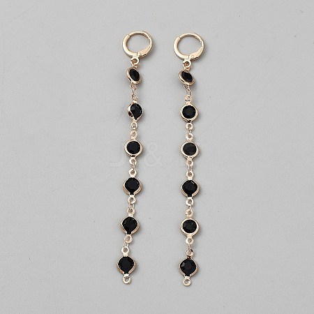 Alloy Flat Round Tassel Leverback Earrings EJEW-WH0020-36B-1