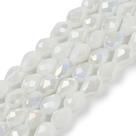 Opaque Solid Color Electroplate Glass Beads Strands EGLA-N013-P10mm-B02-1