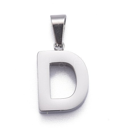 Non-Tarnish 304 Stainless Steel Letter Pendants STAS-H127-D-P-1