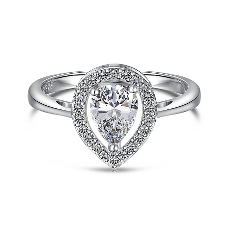 925 Sterling Silver Micro Pave Cubic Zirconia Finger Rings FS-WGBB1F3-05-1
