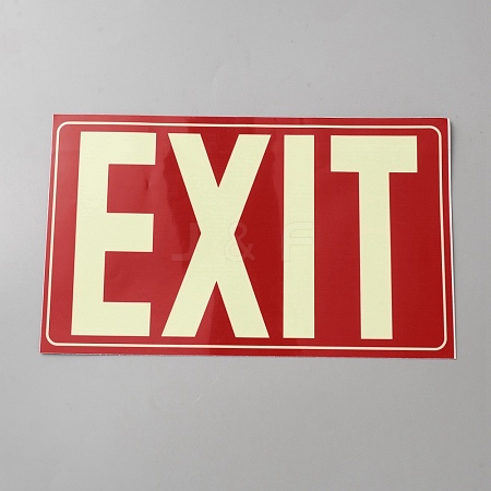 Luminous Waterproof PVC Self-Adhesive EXIT Warning Stickers FIND-WH0139-654-1