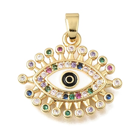 Brass Micro Pave Colorful Cubic Zirconia Pendants KK-C263-22H-G-1