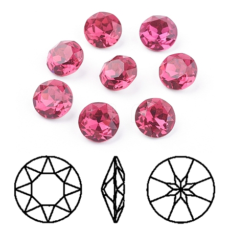 Pointed Back & Back Plated K9 Glass Rhinestone Cabochons RGLA-J012-10mm-502-1