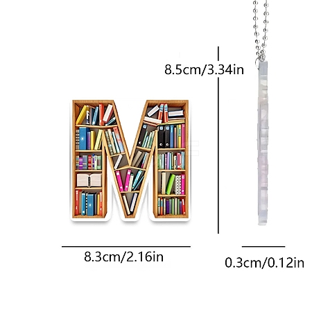 Acrylic Letter Shaped Book Shelf Pendant Decorations PW-WG0114B-13-1