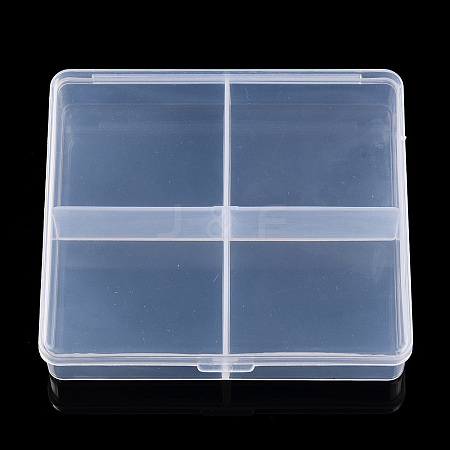 Rectangle Transparent Plastic Bead Containers CON-N013-02-1