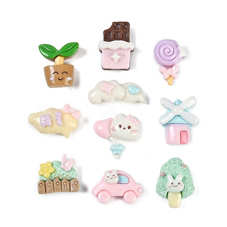 Cartoon Resin Cabochons RESI-H166-06-1