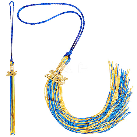 Polyester Graduation Tassel Pendant Decorations AJEW-WH20020-078F-1