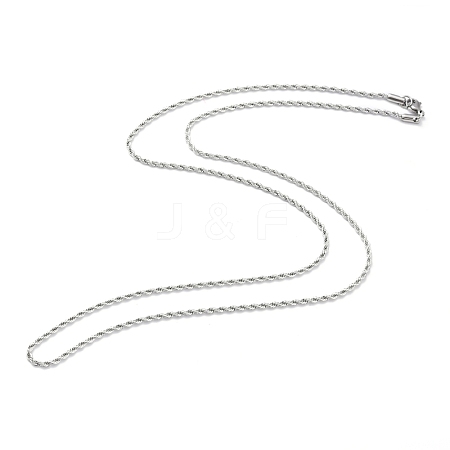 304 Stainless Steel Rope Chain Necklaces NJEW-I245-01A-P-1