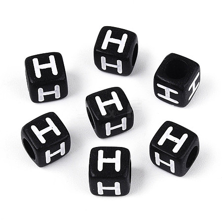 Initial Acrylic Horizontal Hole Beads OACR-ZX006-35H-1
