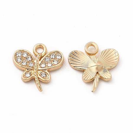 Rack Plating Eco-friendly Alloy Rhinestone Charms FIND-A025-13G-01-1