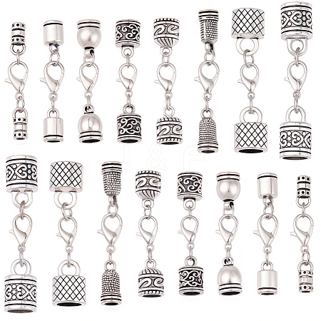 32Pcs 8 Styles Alloy Cord Ends HJEW-SC0003-11-1