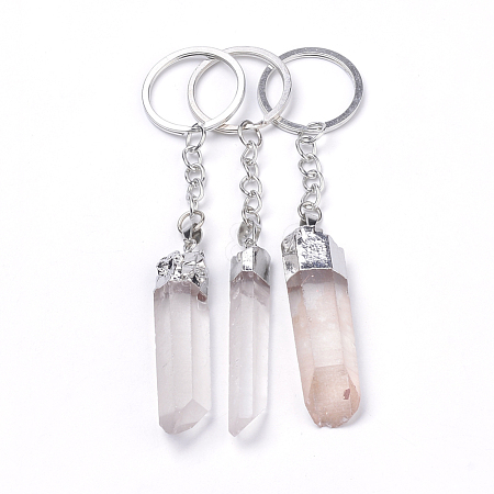 Natural Crystal Quartz Keychain KEYC-S252-15-1