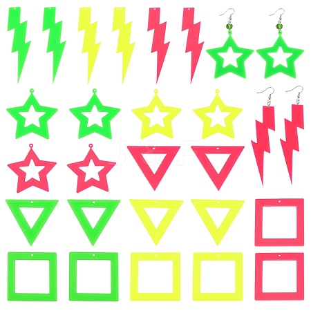 48Pcs 12 Styles Acrylic Big Pendants FIND-PH0022-47-1