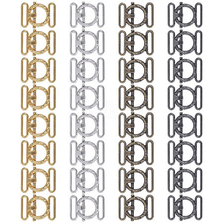 CHGCRAFT 32Pcs 4 Colors Alloy Belt Buckles FIND-CA0009-20-1