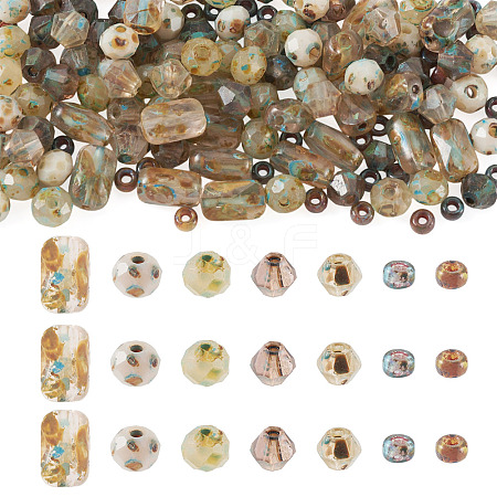 140Pcs 7 Styles Glass Seed Beads Sets SEED-TAD0001-03-1