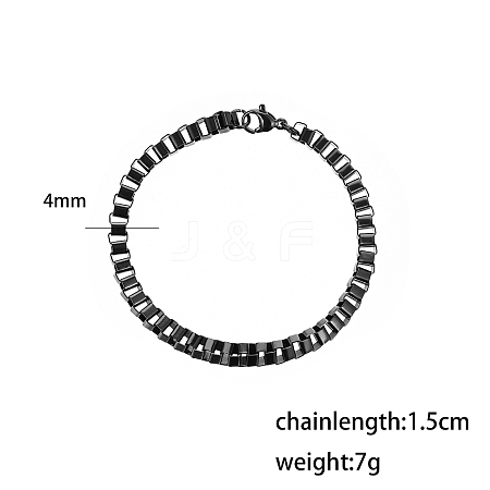 Stainless Steel Box Chain Bracelets for Men BK3651-3-1